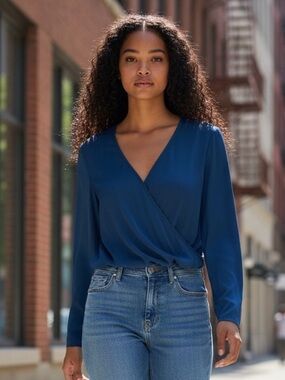 Banana Republic Deep Blue Women's Blouse Sz Small